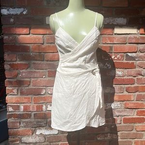 American Threads Linen Wrap Dress, Size L